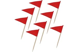 Hordion 100 Pcs Toothpick Flags, Plain Blue Triangle Stick Golf Cupcake Toppers Sticks Small Mini Blank Flag for Appetizers C