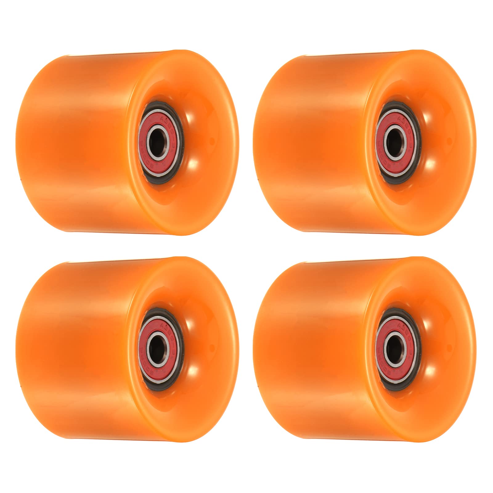PATIKIL 60mm Longboard Wheels with Bearings ABEC-9, 4 Pack Street Wheels for Skateboards Cruiser Wheel Replacement 80A, Orange Red