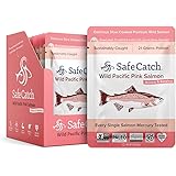 Safe Catch Wild Pacific Pink Salmon Skinless Boneless Wild-Caught Salmon Fish Pouch, Mercury Tested, Kosher, 12-Pack Salmon P