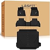 LASFIT Floor Mats&Trunk Mat Fit for BMW X5 2019-2024 2025 2026 40i/45e/50e/50i/M/M50i/M60i, All Weather TPE Custom Fit 1st&2nd Row Full Set Car Mats & Cargo Liner(Only for 5 Passengers), Black
