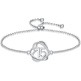 TOUPOP Gifts for Her Heart Bracelet 925 Sterling Silver Forever Love Heart Bracelet Sweet Year Old Jewelry Anniversary Birthday Christmas Gifts Women Girlfriend Wife Mom Grandma