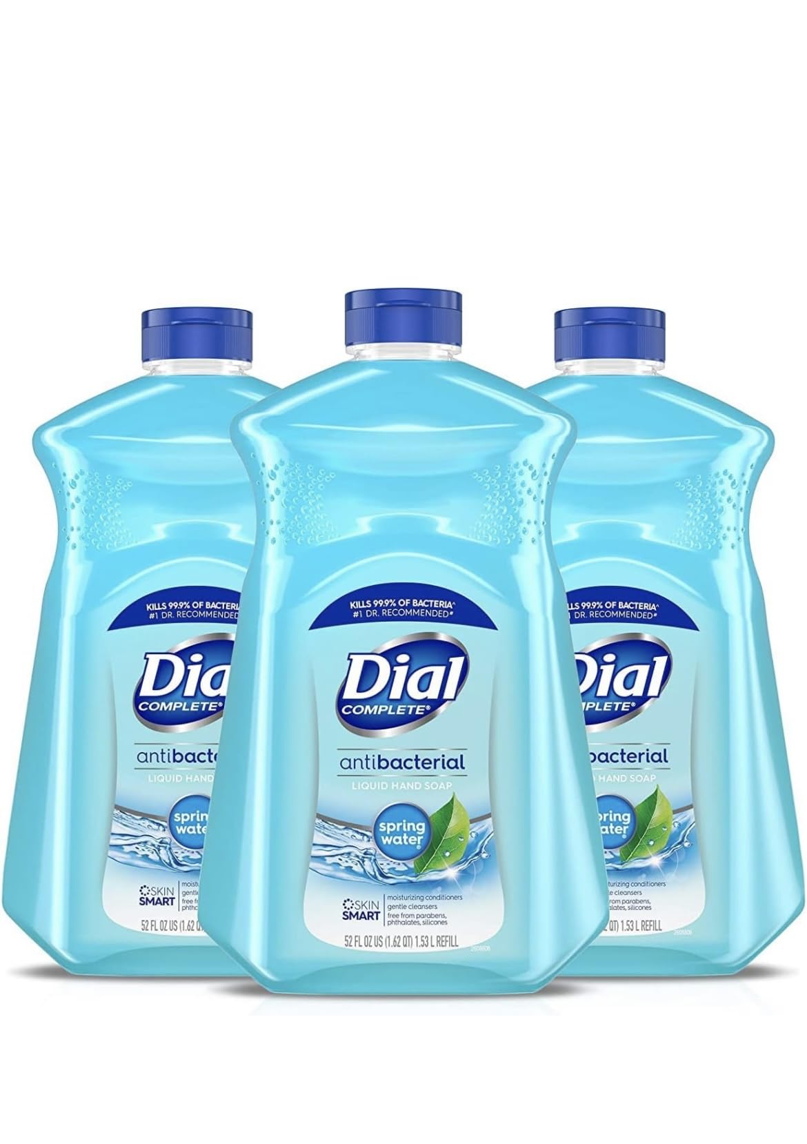Photo 1 of Dial Antibacterial Liquid Hand Soap Refill, Spring Water, 52 fl oz (Pack of 3)