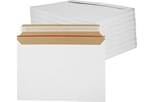 QTLCOHD 100Pack Rigid Mailers Stay Flat Photo Document Mailers 9x12 Inch Self Seal Cardboard Envelops Mailers White Paper Mailers for CD, Photo, Picture, Letter, etc.