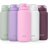 Ello Cooper 40oz Stainless Steel Water Bottle with Straw and Carry Handle, Double Walled and Vacuum Insulated Metal, Leak Proof Locking Lid with Soft Silicone Spout, Reusable, BPA Free, Bubblegum