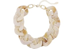 Bocar Statement Chunky Acrylic Cuban Choker Necklace Fashion Bib Collar Chain Necklace for Women(NK-10666)