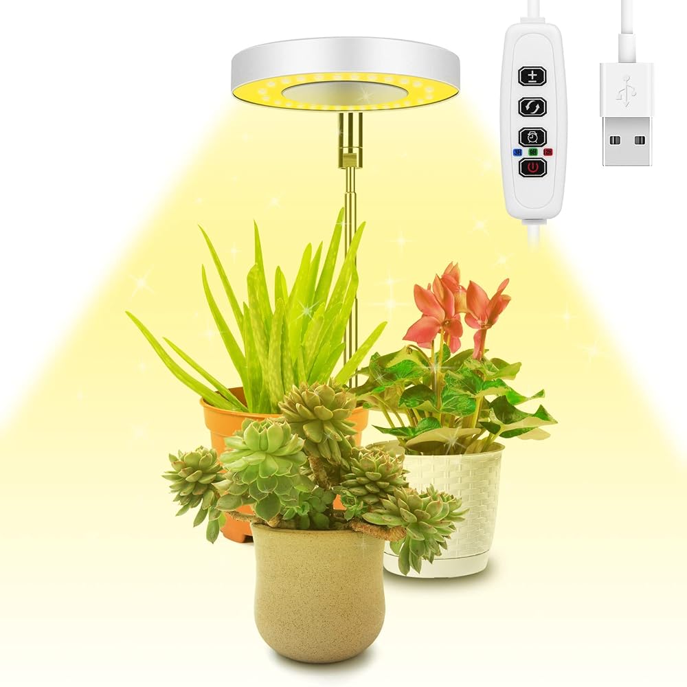 Ainiv Grow Light 48 LEDs Full Spectrum Indoor Plant Lamp 9 Brightness 180°