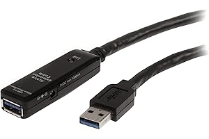 StarTech.com 16.4ft Active USB 3.0 Extension Cable with AC Power Adapter - Shielded - Male to Female USB USB 3.1 Gen 1 Type A