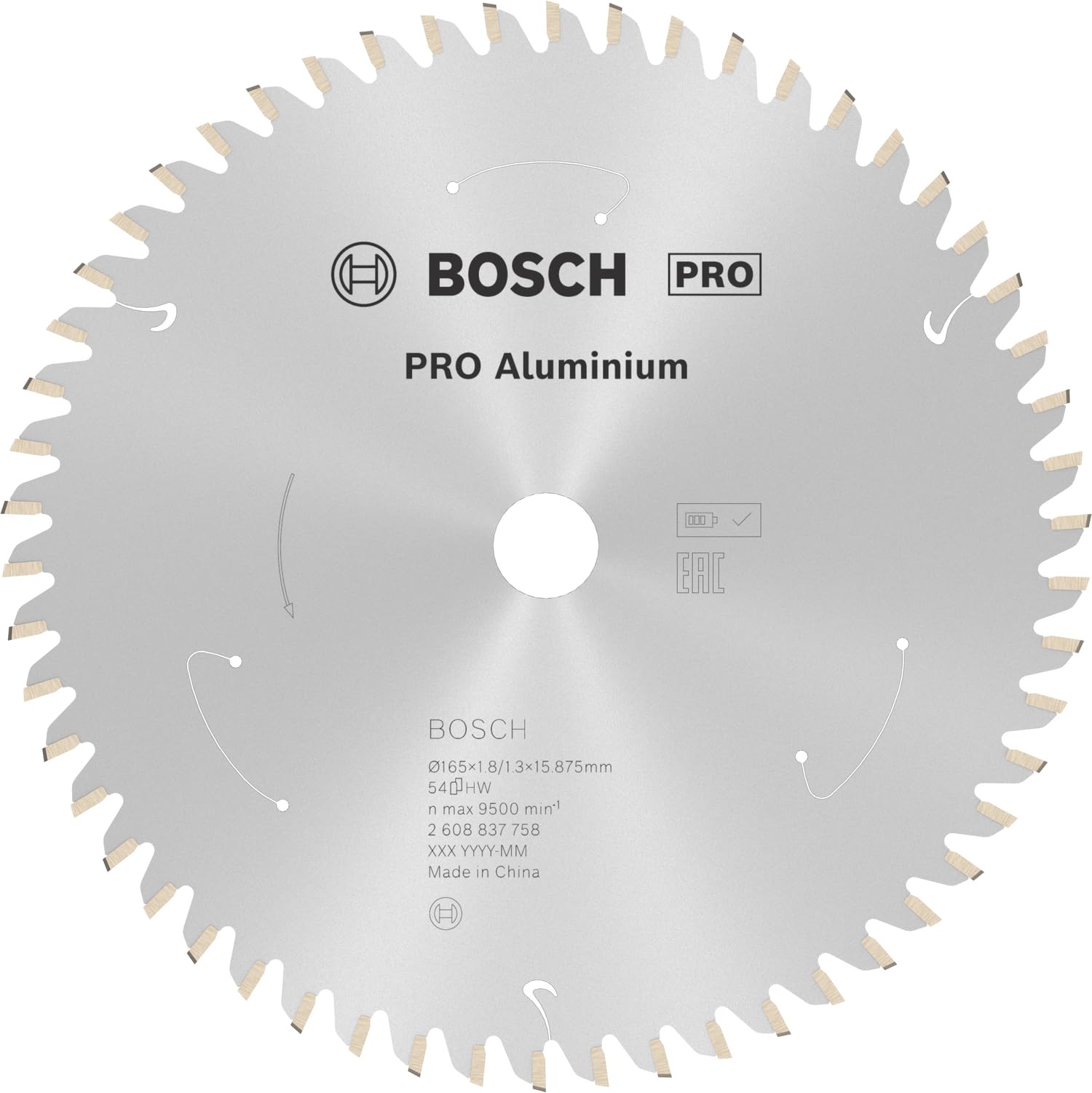Bosch 1x PRO Aluminium Circular Saw Blade for Cordless Hand-Held Saws (for Aluminium, Non-ferrous metals, Ø mm, Professional Accessory Hand-Held Circular Saw)
