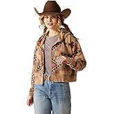 ARIAT Women's Sunset Spark Crop Hoodie, Spark Geo Print, Large