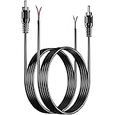 PANPEO RCA to Speaker Wire, 20AWG Bare Cables to RCA Plug Adapter Repair Speake Wire for Speaker Amplifier Audio Video AV Receiver TV Subwoofer（2 Pack,6.6FT）