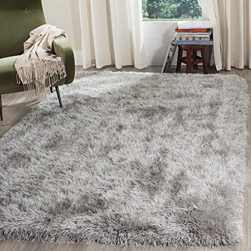 Tinyboy-hbq Carpet Salon Large Shaggy Non-Slip Super Soft Long Hair Fluffy Rug Suitable for Decoration Living Rooms and Bedrooms Carpets (Grey White, 200 x 300 cm)