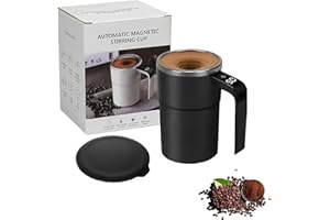 Electric Coffee Mug with a Built-In Lcd Thermometer, 13oz Automatic Self Stirring Coffee Mug, Perfect for Brewing Milk, Cocoa