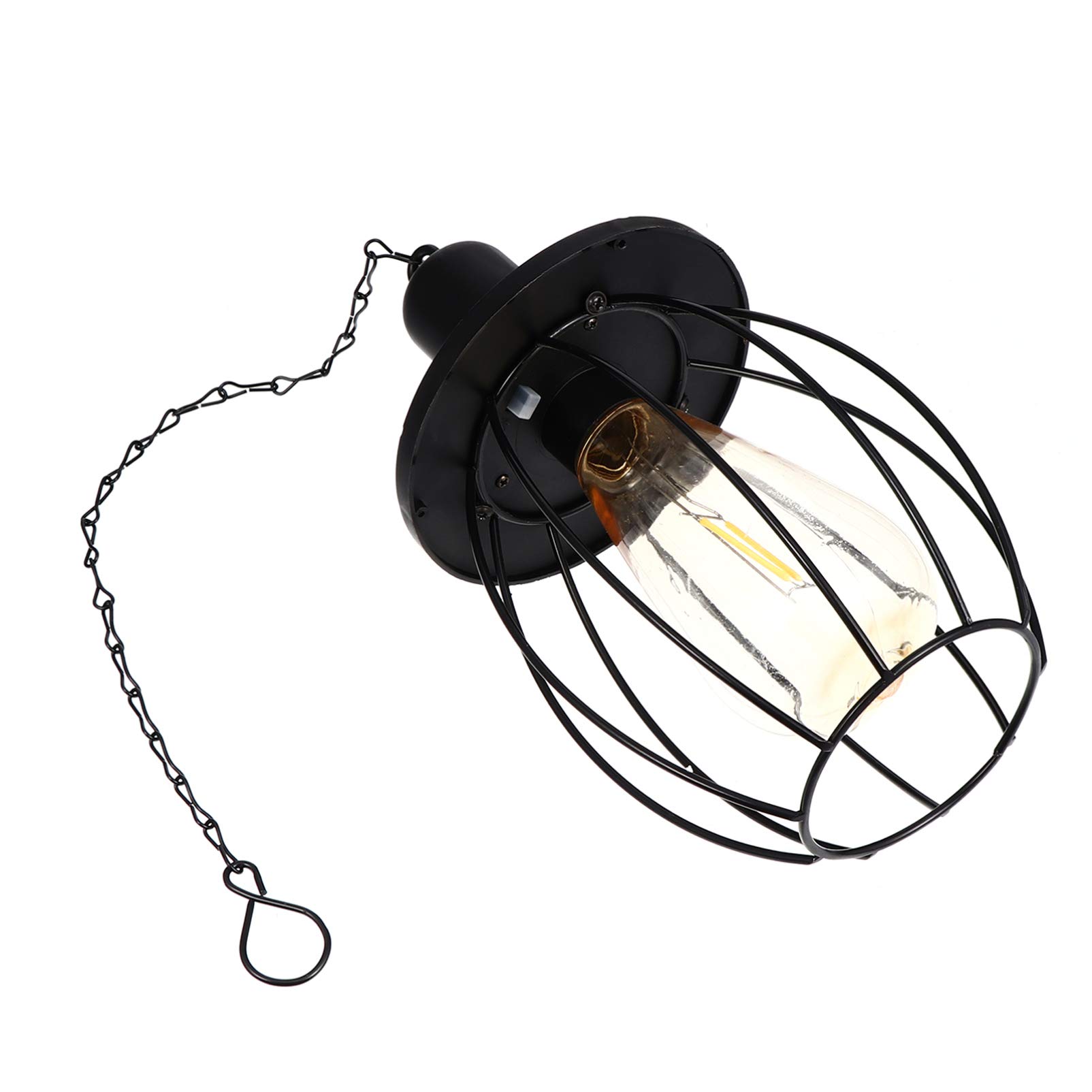 FRCOLOR Hanging Solar Lights Outdoor Vintage Industrial Hanging Cage Pendant Light Chandeliers Fixtures for Garden, Porch, Patio Use