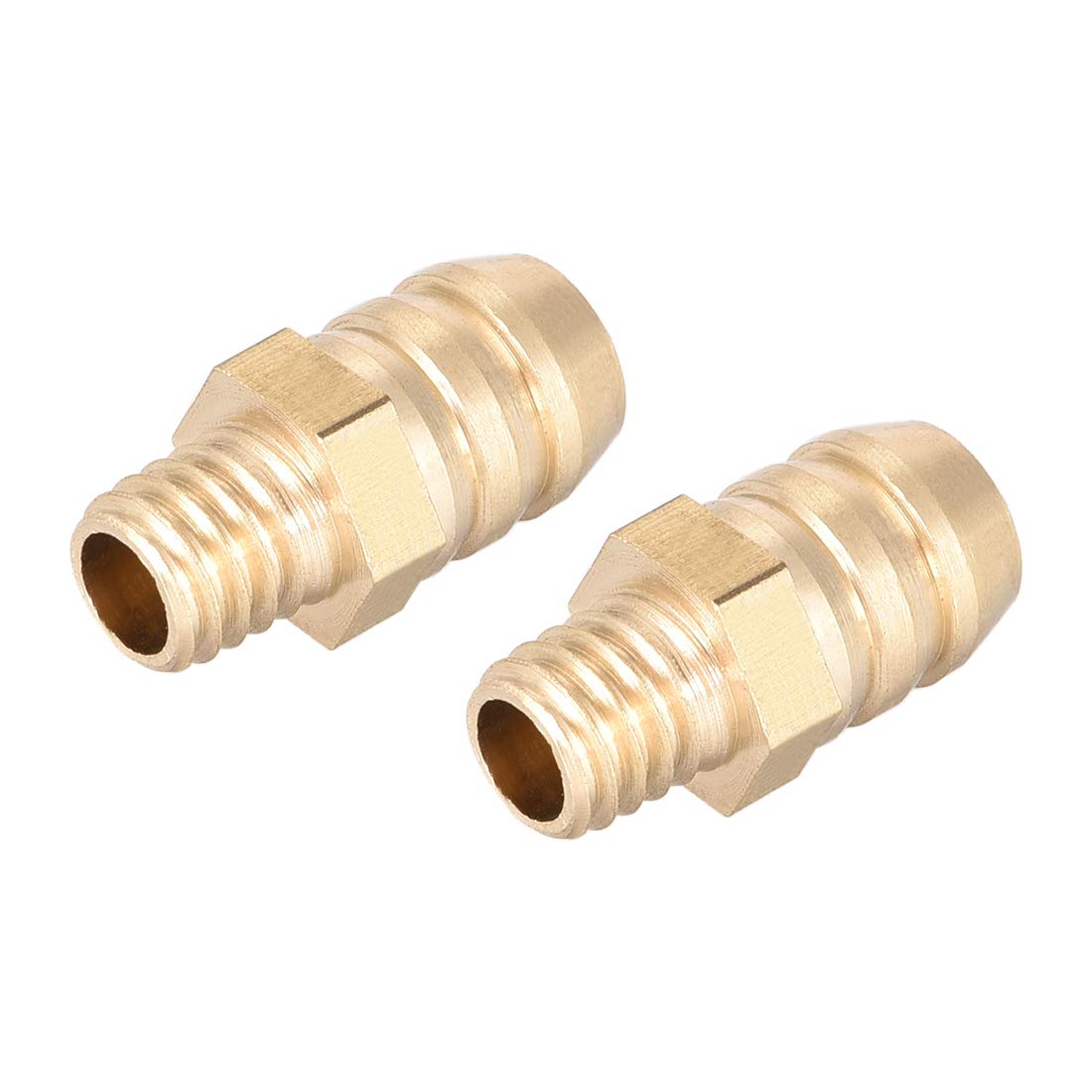 Photo 1 of uxcell Brass Fitting Connector Metric M6-1 Male to Barb Fit Hose ID 8mm 2pcs