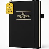 Self-Mastery Journal for Men 2026- Gratitude Journal for Daily Reflection, Mindfulness, and Self-Care - Guided Manifestation Journals - Inspirational Goal Journals with Pen Holder (Black)