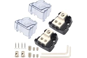 TIALECCI 2Way Power Distribution Block 4AWG / 8AWG in 8 AWG Out Car Amplifier Audio Amp Splitter 2PCS