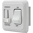 American Technology Components 12 Volt DC Dimmer Switch for LED, Halogen, Incandescent - RV, Auto, Truck, Marine, and Strip Lighting (Large Slider, White)