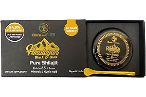 Cure wid Pure Himalayan Shilajit Resin with 94.5% Fulvic Acid USA Lab-Tested - Organic Shilajit for Men to Boost Energy,Focus & Vitality - Natural Shilajit for Women to Improve Skin,Hair & Bones 10g