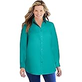 Woman Within Plus Size Perfect Long Sleeve Shirt
