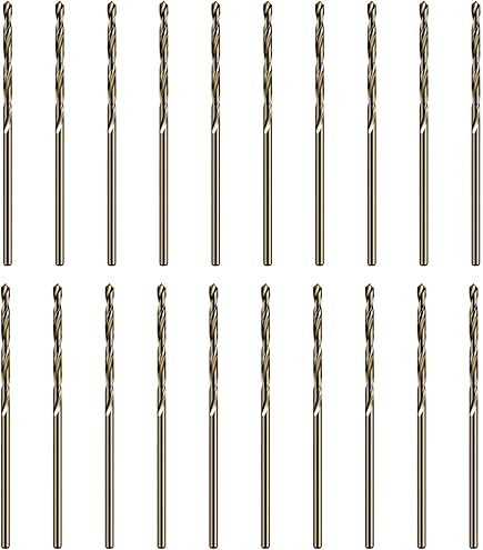 MAXTOOL 1/64 Inch HSS M2 Twist Drill Bits - 10pcs Jobber Length, Fully Ground, Straight Shank