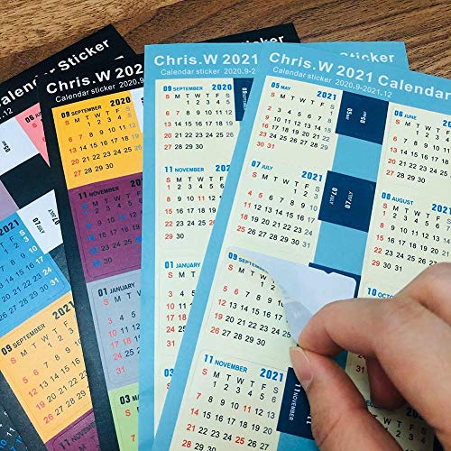 Chris W 2021 2022 Calendar Stickers For Bullet Notebook Journal 16 Month Jan 2021 Apr 2022 Planner Sticker Accessories Monthly Index Tabs Adhesive 4 Sets 8 Sheets 4 Colors Pricepulse 2022 Calendar Stickers
