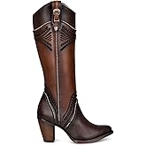 Cuadra Women's Tall Boot in Bovine Leather with Zipper Brown