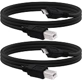 YARCHONN Micro USB to Type B Printer OTG Cable 1.5M | Micro USB 5pin Male to USB B Male OTG Data Charge Cable for Phone Tablet Printer Electronic Midi Piano 2pcs