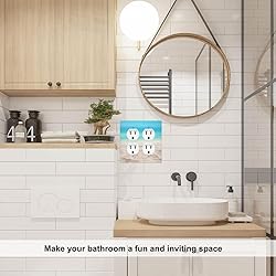 Pznen 2 Duplex Outlet Plates, Ocean Sea Beach Sand