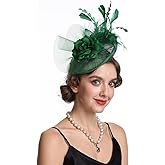 KERITANE Fascinators Hat Tea Party Headwear Ribbons Feathers on a Headband and a Clip for Women