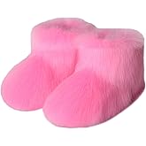 Urmycos Girls Fluffy Furry Snow Boots Faux Fur Winter Warm Outdoor Boots
