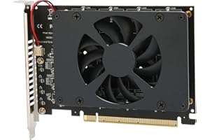 M.2 PCIe 4.0 X16 to 4 Port M.2 NVMe A with Cooling Fan NVMe Card 4x32Gbps SSD A for Dual A for NVMe SSD X16 to 4 Port Card