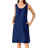 WiWi Nightgown for Women Super Soft Sleeveless Sleepwear Cool V-neck Sleep Shirts Bamboo Viscose Pj Gown S-4X
