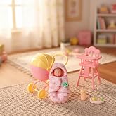 BABESIDE Mini Silicone Baby Doll Set, 4.5 Inch Realistic Newborn Doll | Bottle, Stroller, High Chair and Gift Box, Soft Full Silicone Mini Reborn Baby Doll, Pretend Play Gift for Kids Ages 3+