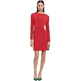 Donna Morgan Womens Long Sleeve Sheath Dress with Flap Pockets at Side HIPS