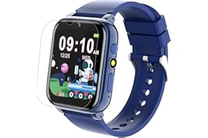 Goodatech 1.69'' Kids Smart Watch 4-12 Years Boys Girls, 26 Puzzle Games,HD Camera,Video Music Player,Pedometer,Flashlight,Alarm Clock,Learn Card,Audio Book,Smartwatch for Children Gifts (Blue)