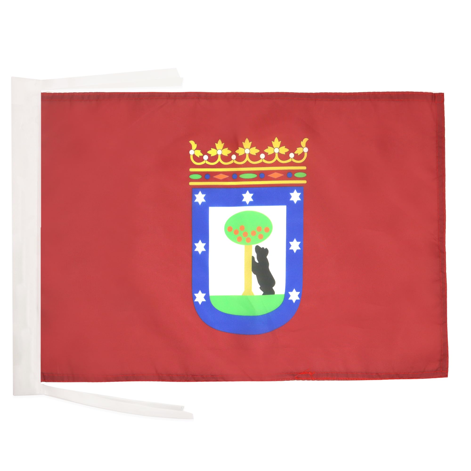AZ FLAG - Madrid Flag - 18'' x 12'' - 100% Polyester Madrid Small Banner with Two Cords - Fade Resistant - Vivid Colors - 18x12 in - 45x30 Cm — image 1