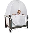 Baby Crib Tent Safety Net, Durable Strong Net, Self-Locking Zippers, Protects from Baby Climbing Out and, from Insects, Mosquitoes, Installs with Strong Rods ((Pack N Play Tent)