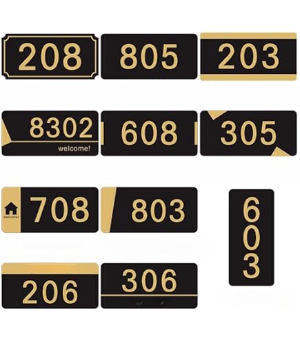ALÚMADESIGNCO Office & Apartment Number Sign – 12x8 Cm Black Acrylic & Aluminum Composite For Doors, Suites, Classrooms