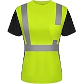 TCCFCCT Hi Vis Shirts for Women, Safety Shirt for Women Construction Work, Hi Vis Shirts for Women Driver and Night Running, Night Working,WP-Yellow-DR M