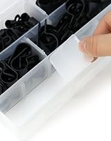 QWORK 200 Pcs Nylon P Clips Cable Management Fasteners Black 6 Sizes view 5