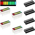 DAOKI 4 Pcs 10 Segment LED Bar Graph Display (2xSuper Red+3xYellow+4xSuper Green+1xBlue)+ DIP20 with 4 Colors Single led bar Graph for DIY or Arduino ARGYB