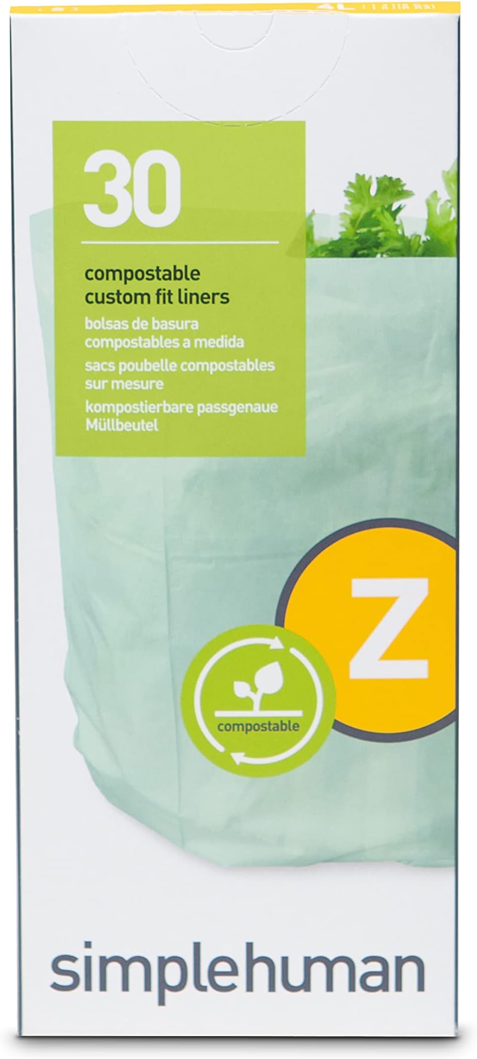 simplehuman Code Z 30 Liner Custom Fit Liner Compostable Dispenser
