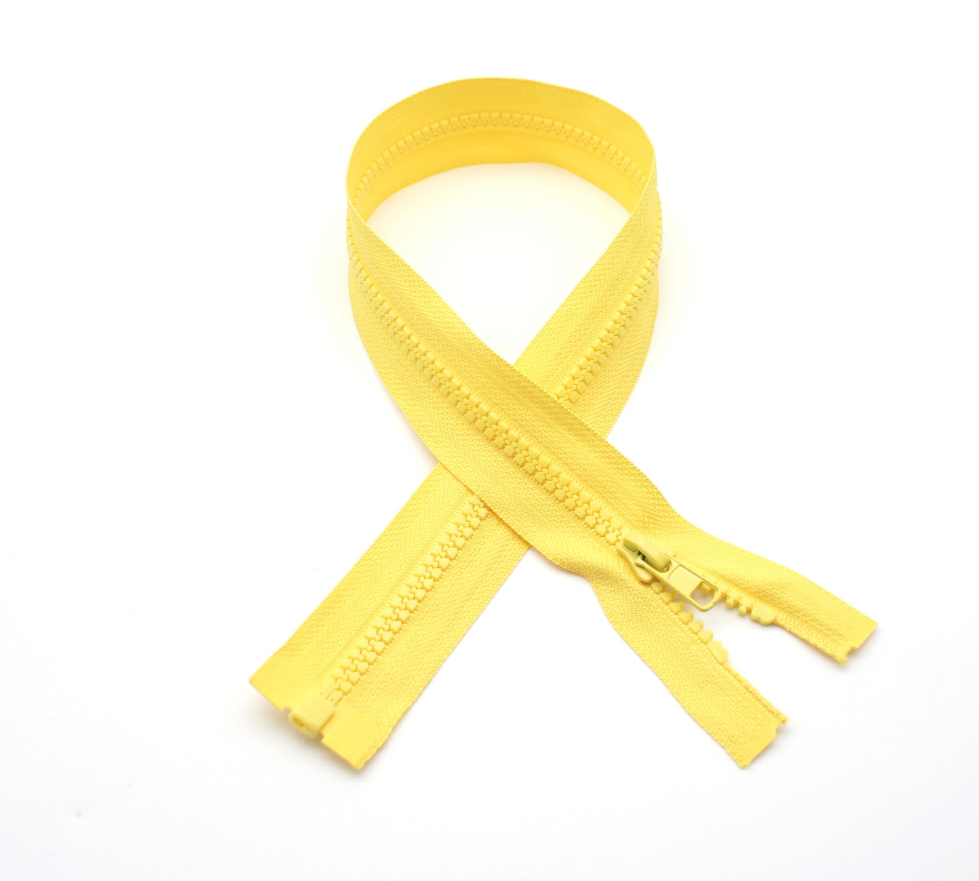 DOJA Barcelona Zip 70 cm Yellow | Pack of 10 Separable Zippers #5 | Automatic Slider | Plastic Teeth | Zip Closure | For Haberdashery Zip, Jacket, Coat