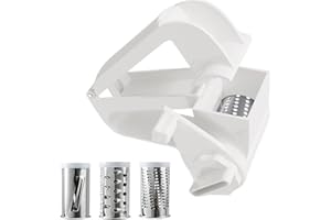 Rotary Cheese Grater with Handle, Handheld Vegetable Chocolate Nut Shredder, Stainless Steel Blade Kitchen Tool for Hard Chee