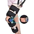 Tairibousy Hinged ROM Knee Brace Post Op Knee Brace Adjustable Knee Immobilizer Support with Side Leg Stabilizers