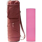 ESVAN Yoga Mat Bag with Multi Pockets Drawstring Yoga Mat Carrier Pilates Exercise Multi-Functional Storage Bag