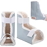 Jeere 2 pcs Heel Protectors for Pressure Sores Boot Sheepskin Heel Protectors Soft Foot Cushions Pads with Securing Strap for Protect Feet Ankle Pressure Bed Sores