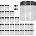 8oz Plastic Jars With Lids, Airtight Container for Food Storage, Clear Plastic Jars Ideal For Dry Food, Peanut Butter, Honey Jam,Cosmetics, Cream, Bathroom and Storage(set of24)