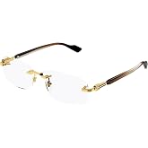 Gucci GG1221O 002 Gold Rectangular Men's Eyeglasses