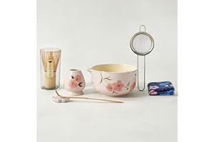 ChaseWind Matcha Whisk Set, 7Pcs Matcha Set with Hand-Painted Ceramic Matcha Bowl, Matcha Whisk and Holder, Scoop and Rest, S
